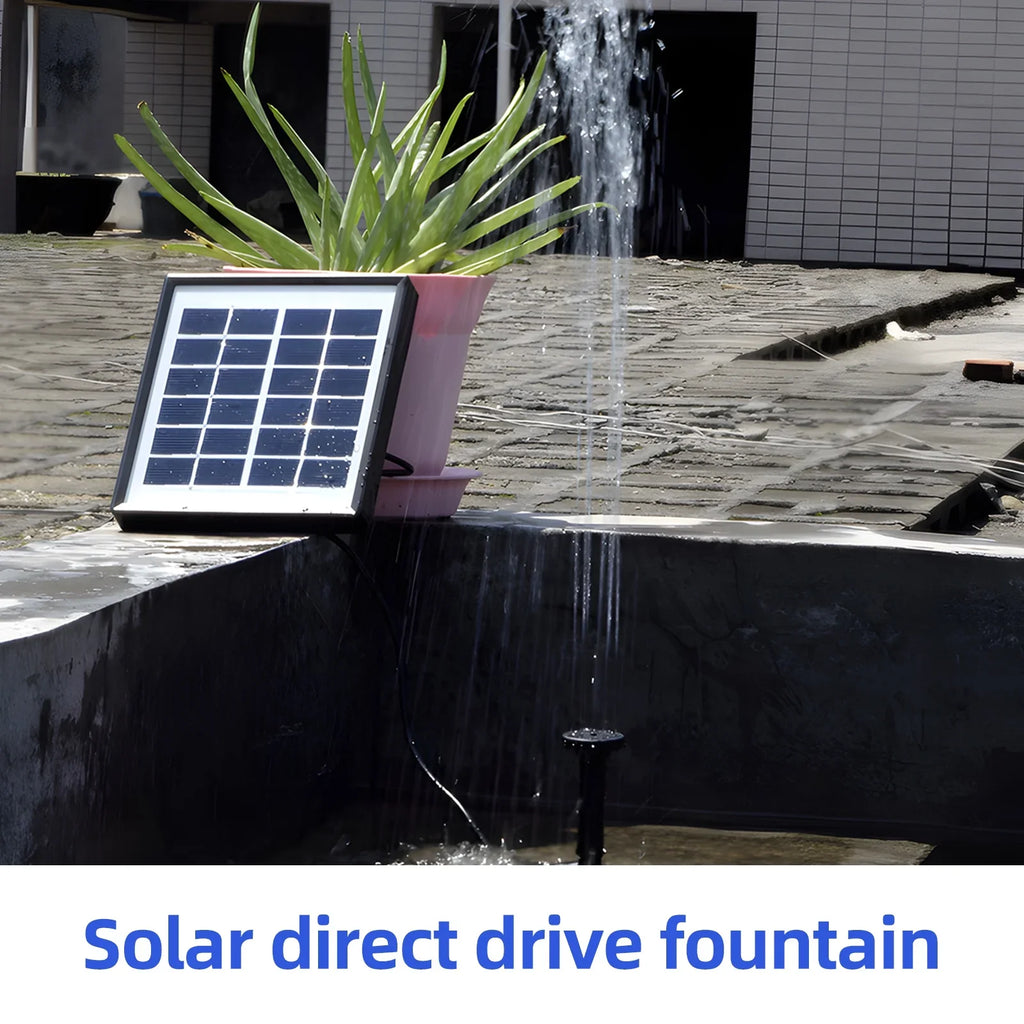 Arealer Fountain,Stakes Solar Powered 8 Nozzles 9.84ft 160l/hRate Pond/pool/fish Solar Powered Pond Water Pump Water Pipe And Nozzles 9.84ft Water And Stakes Solar Powered Pond PumpHuiop