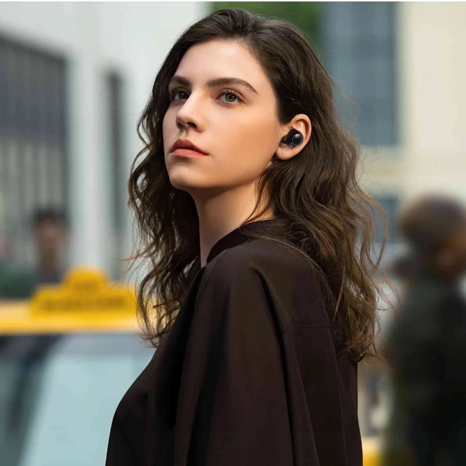 UrbanX True Wireless Bluetooth Earbuds + Charging Case, Black, Dual Connect, IPX5 Water Resistance, Bluetooth 5.2 Connection, Balanced, Bass Boost Matching with Lenovo Tab3 8 Plus