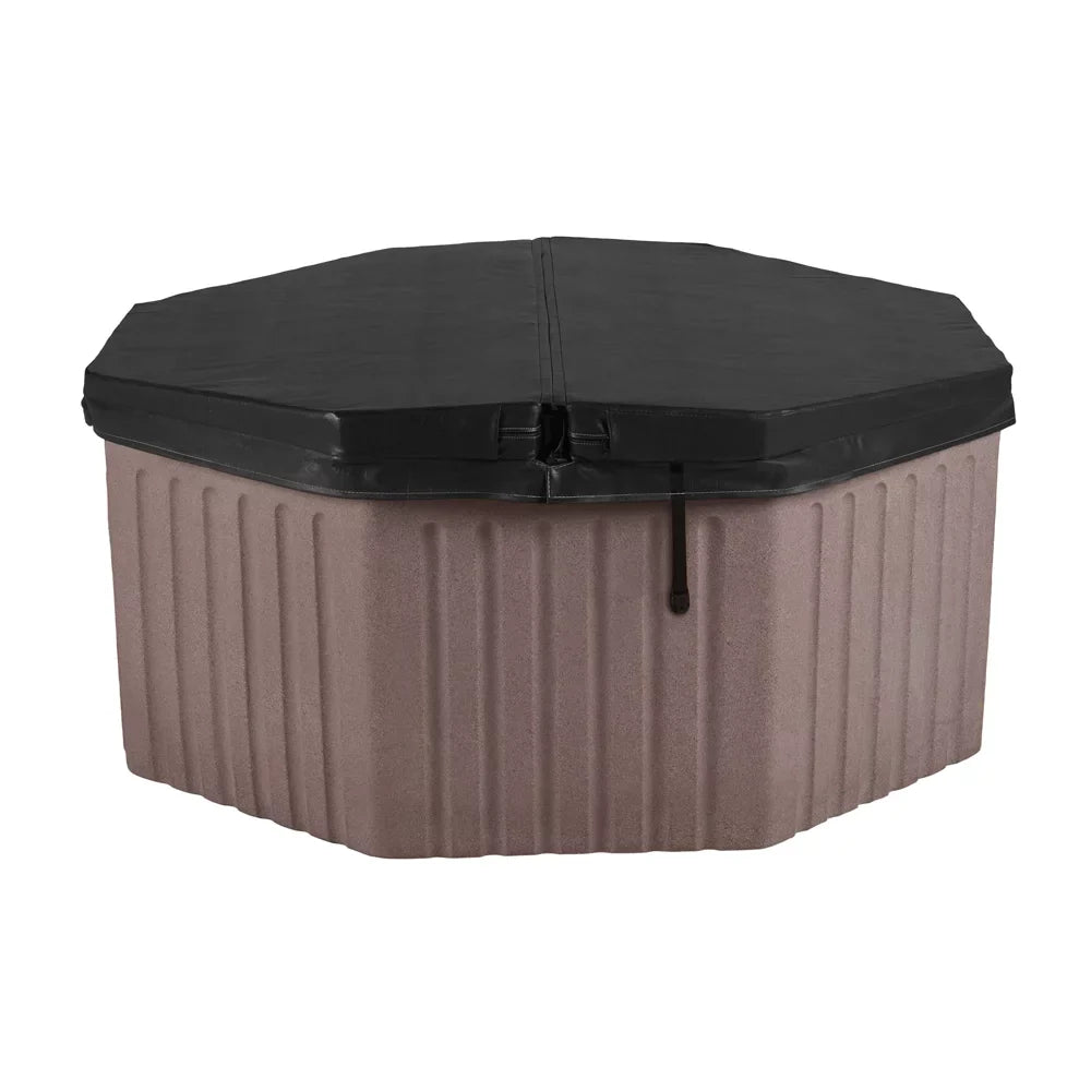 Aqualife Lagoon 8 Seater Hot Tub Spa with 20 Jets, LED lighting & Tub Shield Millstone Brown