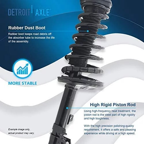 Detroit Axle - Rear Struts for 1997 1998 1999 2000 2001 [2.2L] Camry, 1999-2003 Toyota Solara Complete 2 Struts w/Coil Springs Replacement Quick Install Ready Struts Assembly