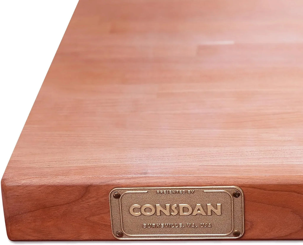 Butcher Block Counter Top, Grown Cherry Solid Hardwood Countertop, Wood Slabs For Kitchen, Reversible, Both Side Polished, Prefinished With Food-Safe Oil, 1.5" Thickness, 18" L X 25" W