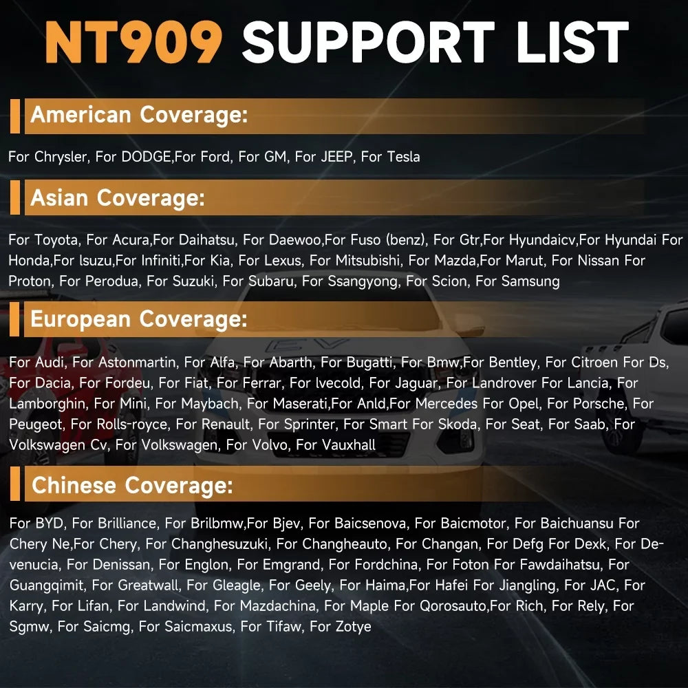 FOXWELL Scanner NT909 Bidirectional Control OBD2 Scanner Code Reader ECU Coding Key TPMS Programmer Diagnostic Scan Tool