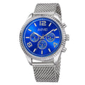 Men's Swiss Quartz Multifunction Dual Time Stainless Steel Silver-Tone Bracelet Watch