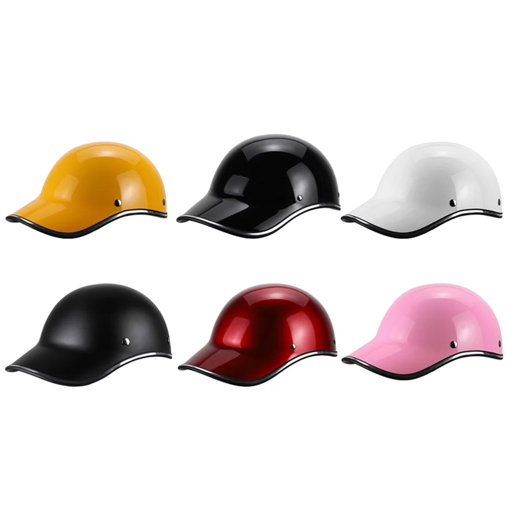Half Helmet for Motorcycle, Bike, and Baseball Cap - Suitable for Men and Women Adults