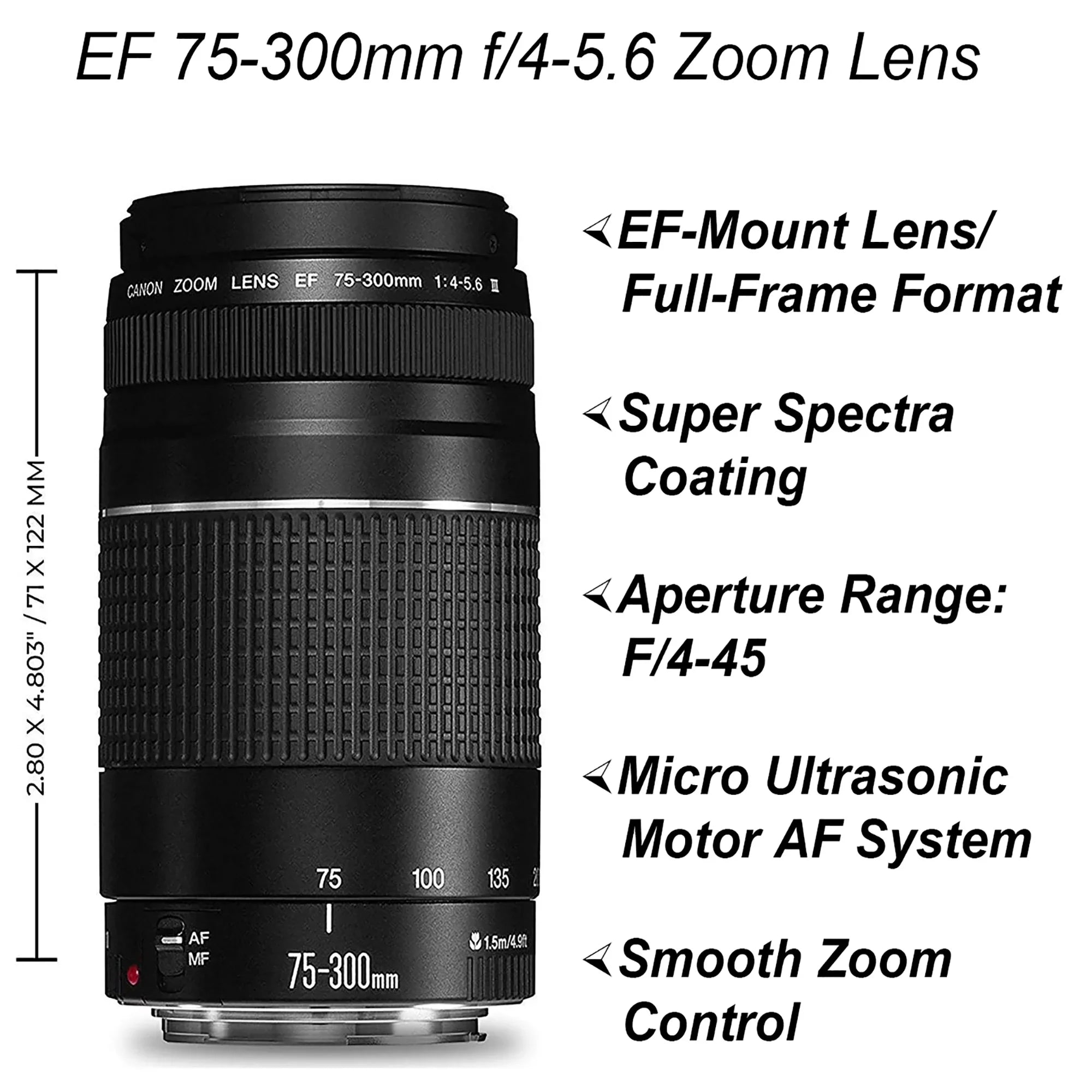 Canon EOS 5D Mark IV DSLR Camera with 24-105mm + 75-300mm Lens + 2 Pack SanDisk 128GB + Backpack + ZeeTech Accessory Bundle