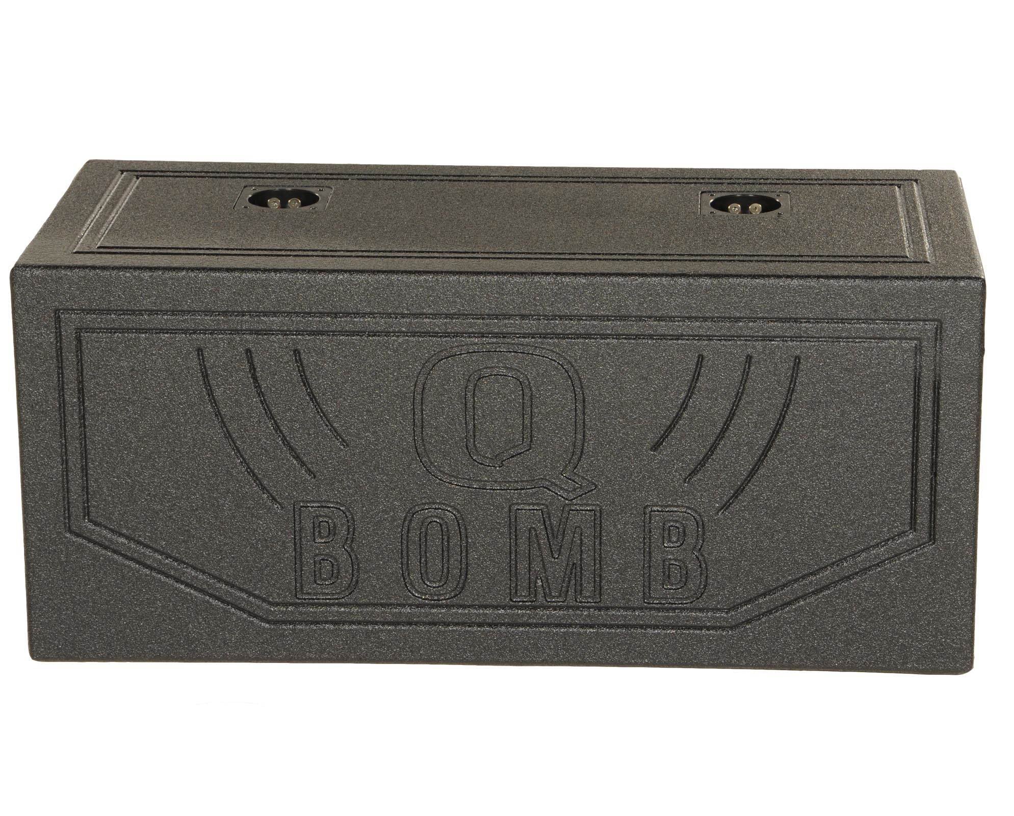QPower QBOMB15V Dual 15" Vented Port Subwoofer Sub Box w/ Bedliner Spray