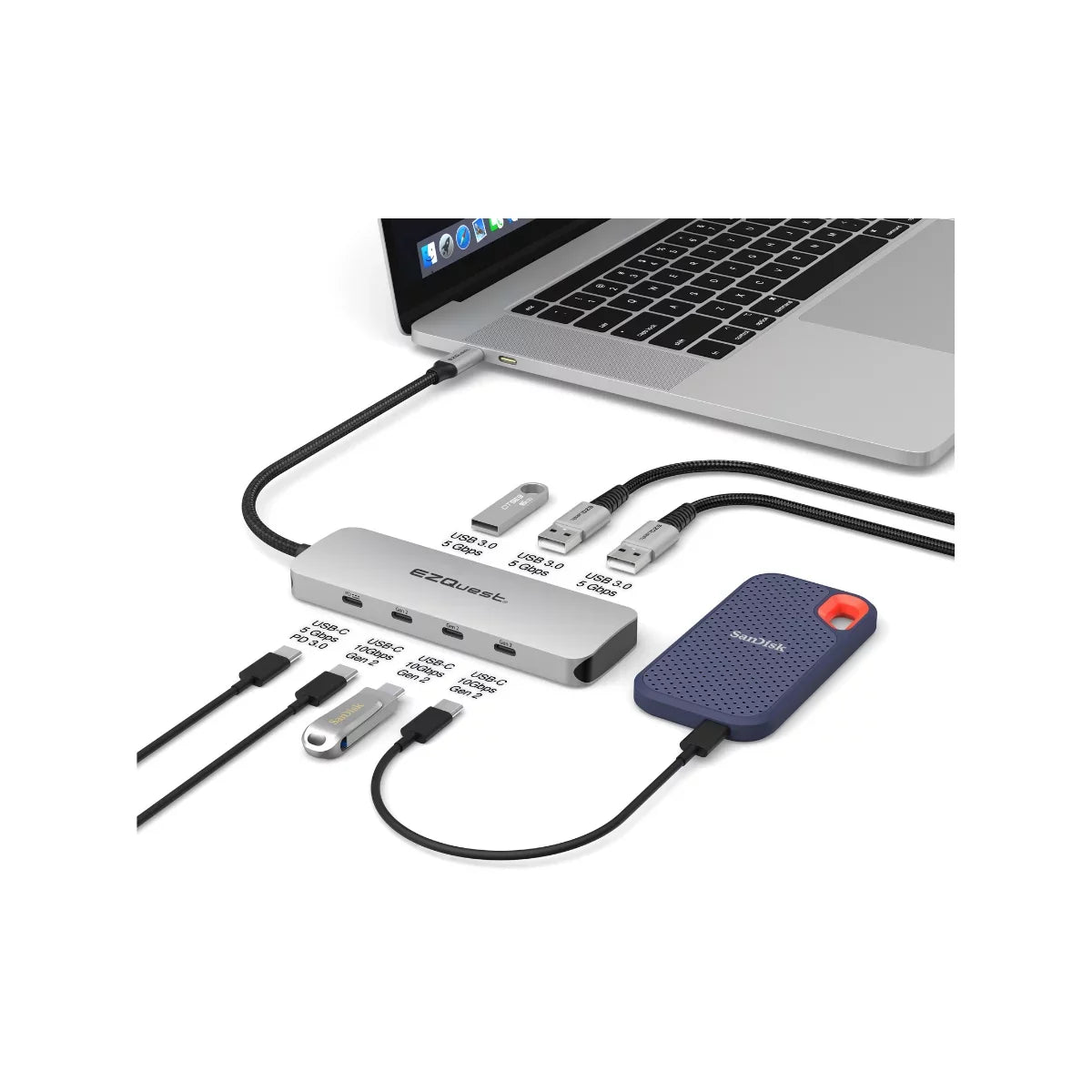 EZQuest USB-C Gen 2 Hub Adapter 7 Ports