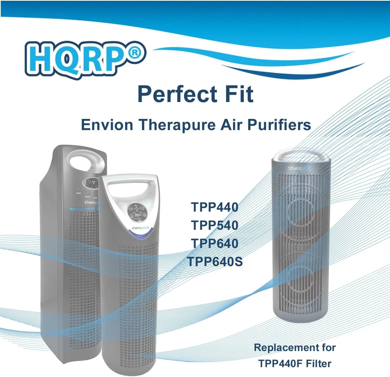 HQRP 2-Pack HEPA Filter Suitable with Envion Therapure TPP440F TPP440 TPP540 TPP640 TPP640S Air Purifier