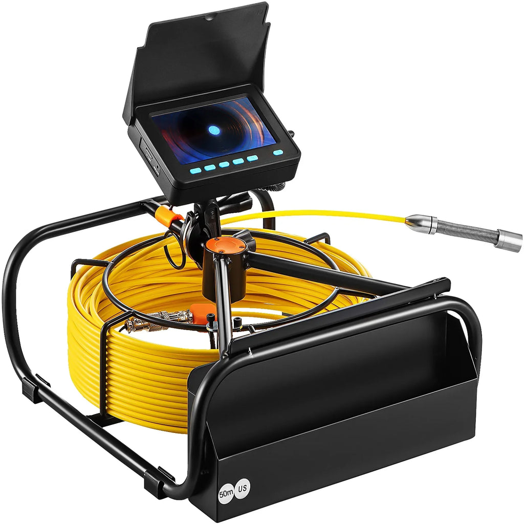 SKYSHALO Sewer Camera 164FT Cable Pipeline Inspection Camera 4.3 Inch TFT LCD Monitor Pipe Camera Screen Waterproof IP68 Duct Inspection Camera with 6PCS LEDs 8500MAH Lithium Battery, DVR Function