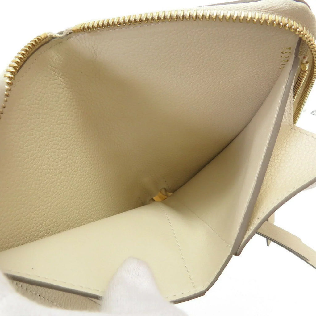 Pre-Owned Louis Vuitton Monogram Implant Portefeuille Secret M93432 Neige Bifold Wallet Round (Good)