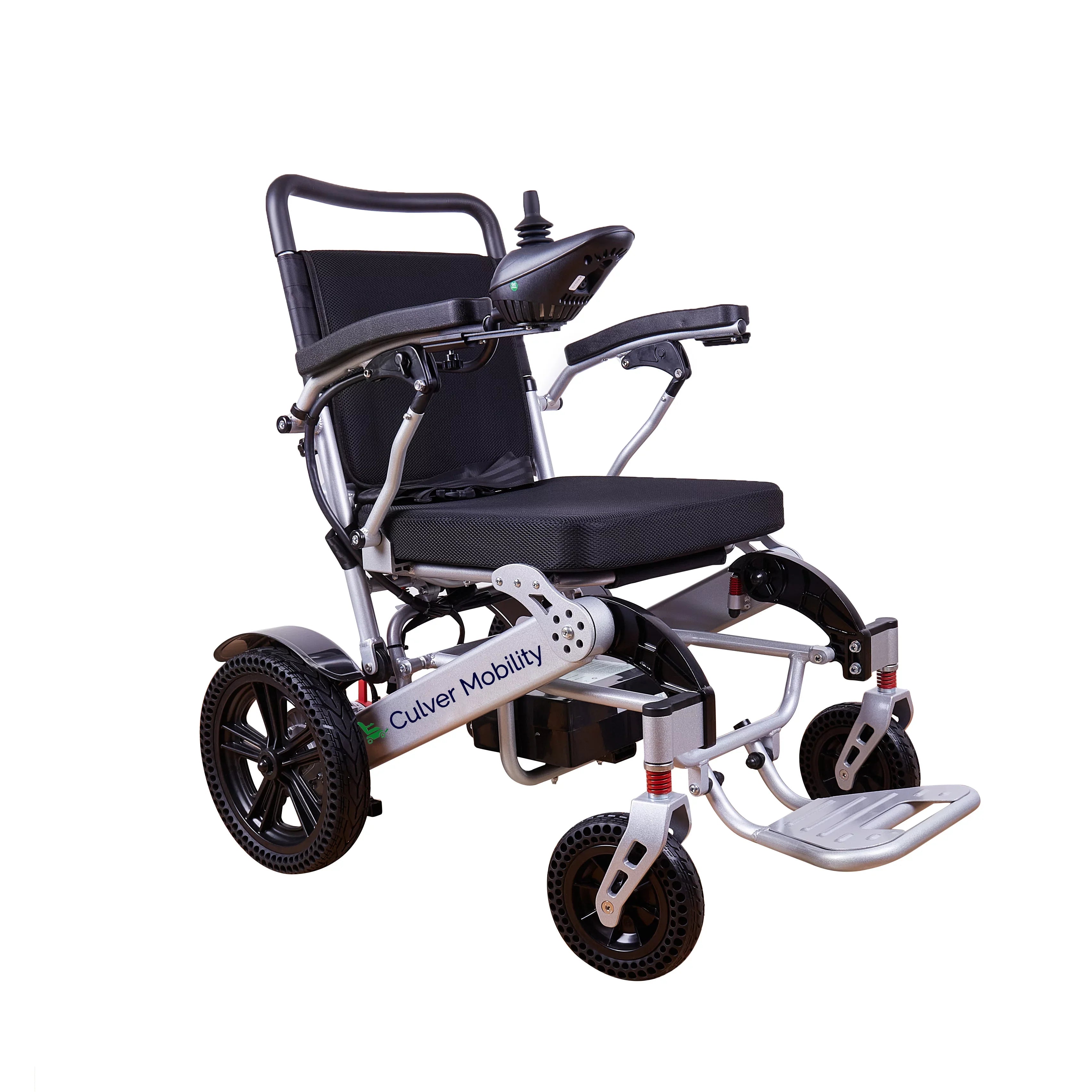 Alton Mobility - Exclusive Lightweight and Foldable Electric Power Wheelchairs 360lbs - 500W - 20 miles - SILVER