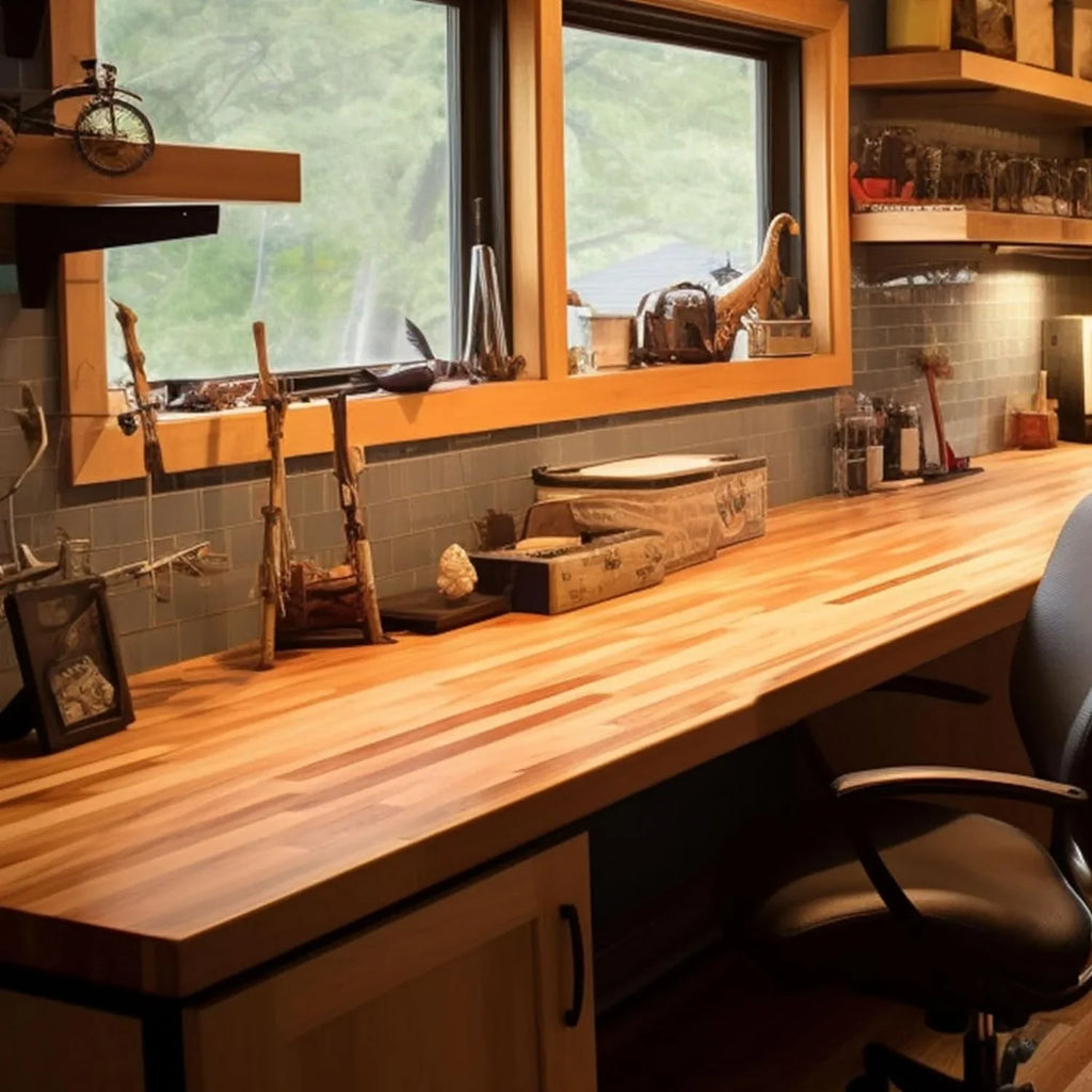 Butcher Block Counter Top, Grown Cherry Solid Hardwood Countertop, Wood Slabs For Kitchen, Reversible, Both Side Polished, Prefinished With Food-Safe Oil, 1.5" Thickness, 18" L X 25" W