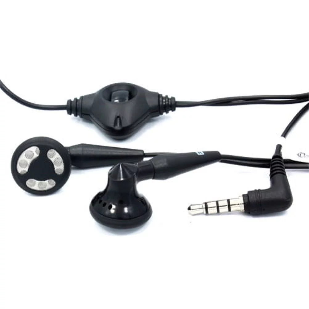 Black Leather Case w Headset OEM 3.5mm Handsfree Earphones L5K for LG G6 G8 ThinQ, G7 ThinQ - Motorola One, Moto X4 X Play G7 Play, Droid Maxx 2 - Nokia 8 - Samsung Galaxy S9, S8 S7 Edge