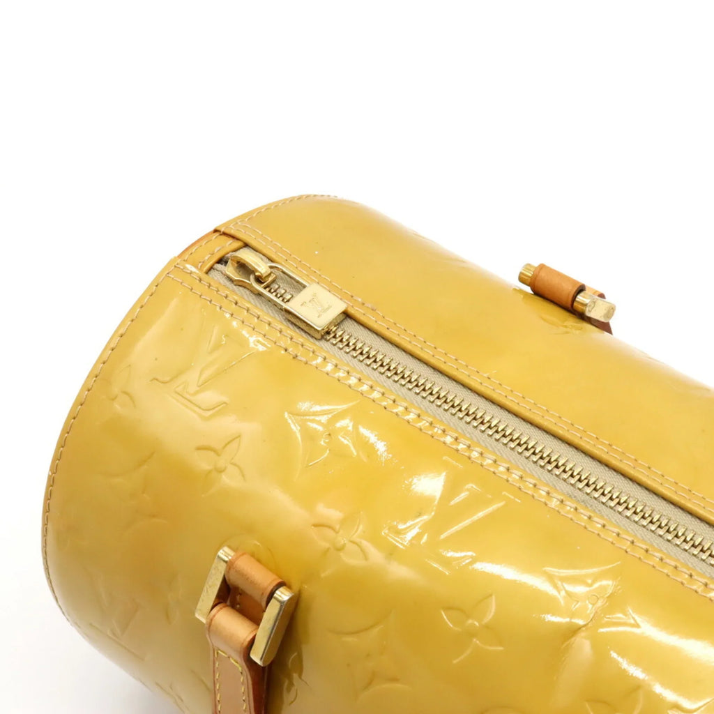 Pre-Owned LOUIS VUITTON Monogram Vernis Bedford Handbag Enamel Leather Beige Yellow M91006 (Fair)