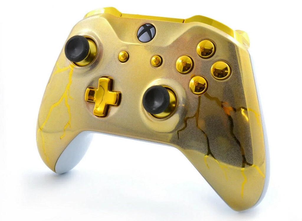 Gold Thunder Xbox One S SMART Custom Rapid Fire Modded Controller. FPS mods. COD Warzone