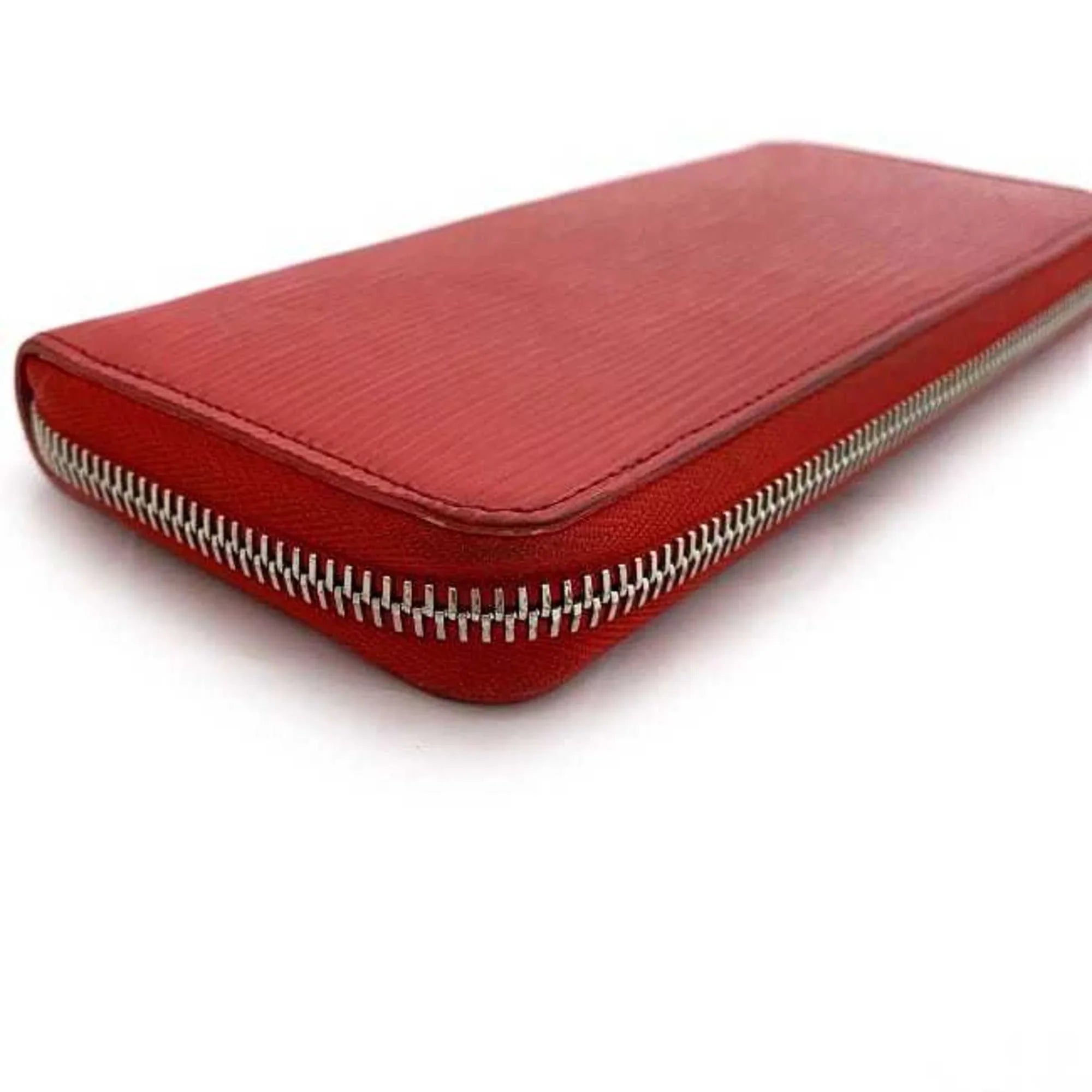 Pre-Owned Louis Vuitton Long Wallet Portefeuille Clemence Red Coquelicot Epi M60913 Leather MI1115 LOUIS VUITTON LV (Good)