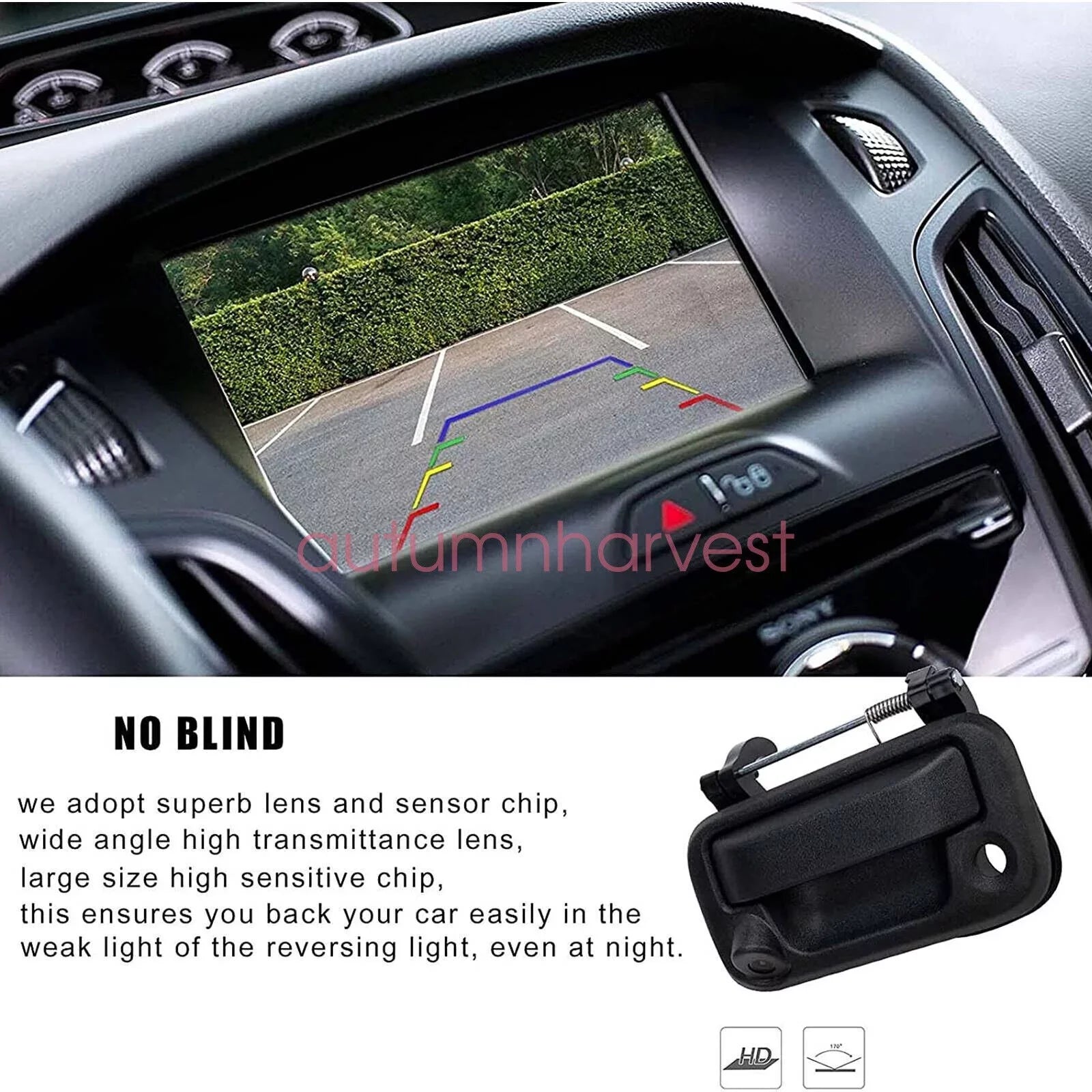 Tailgate Handle with Rear View Camera Backup Camera for Ford F150/F250/F350/F450