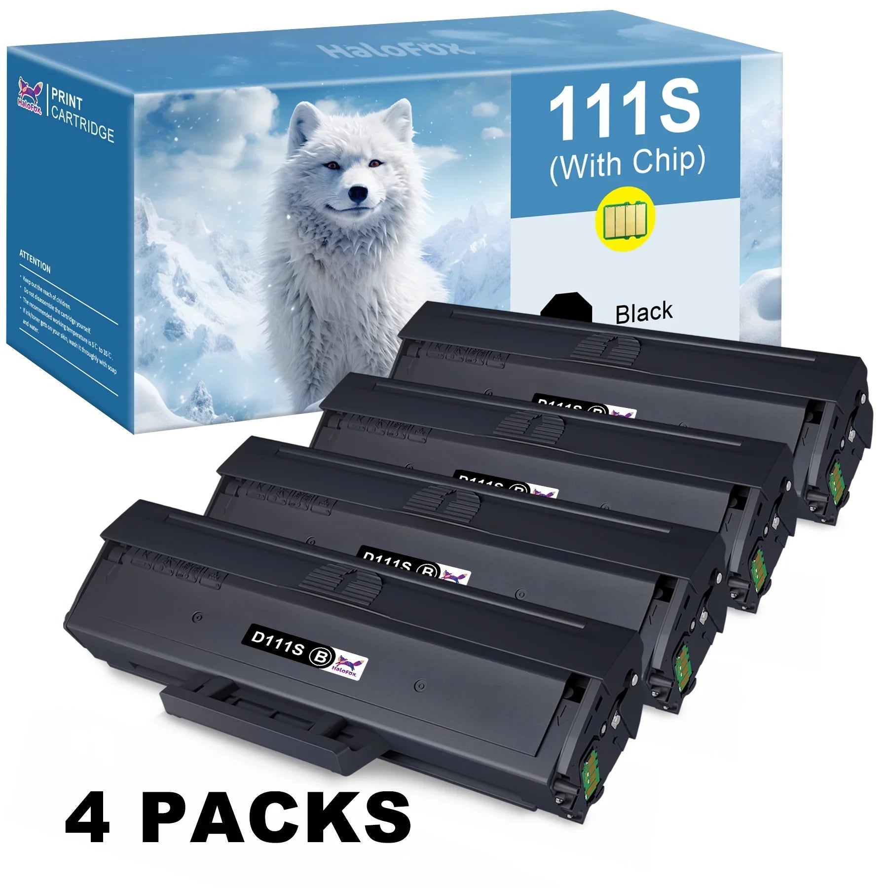 MLT-D111S Toner Replacement for Samsung MLT-D111S 111S for SL-M2020 SL-M2020W SL-M2070 SL-M2070FW SL-M2022 SL-M2022W Printers (Black, 4-Pack)