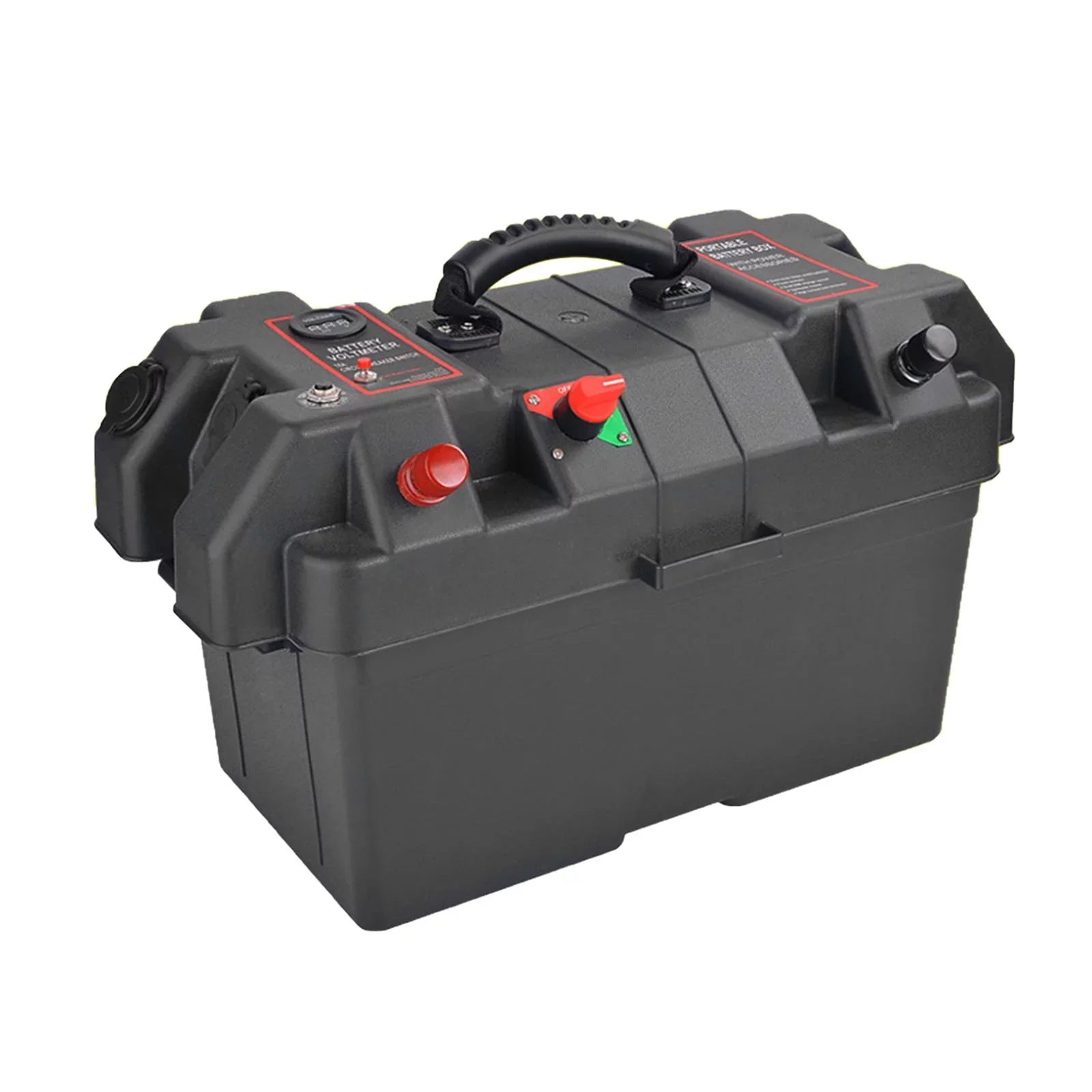RV Battery Box Trolling Motor Battery Box Waterproof Dual USB Ports Motor Battery Box Batteries Carrier for ATV SUV Car Trailer Travel