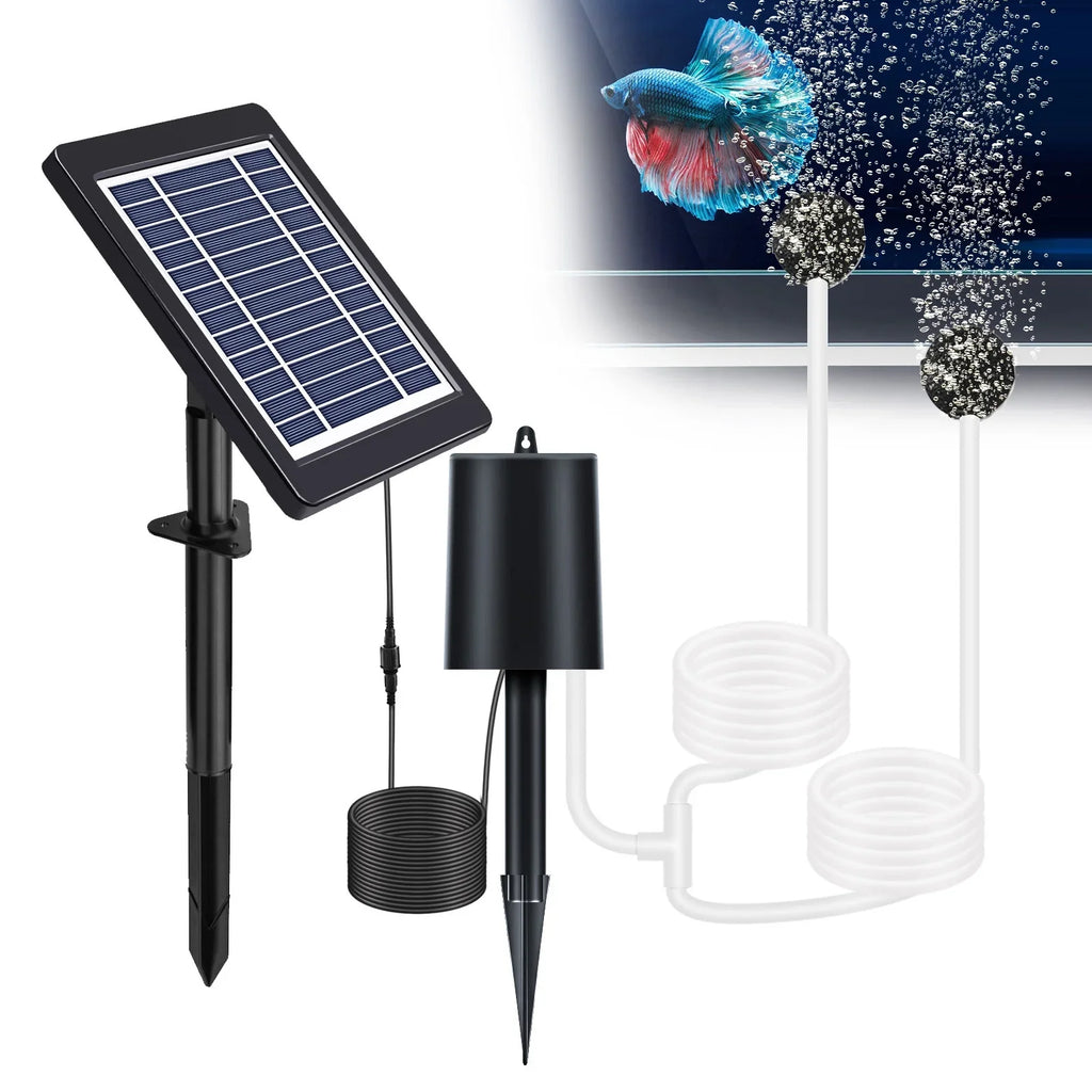 Anself Solar Pond Aerator with Air Pump, 3 Modes, 4W, No Noise, Efficient Oxygenation Pump, Optimal for Pond Stock Fishing Hydroponics