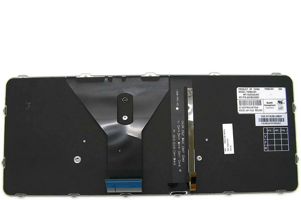Pre-Owned HP EliteBook Folio 1020 G1 Silver Backlit Laptop Keyboard 804214-001 Grade A - Like New