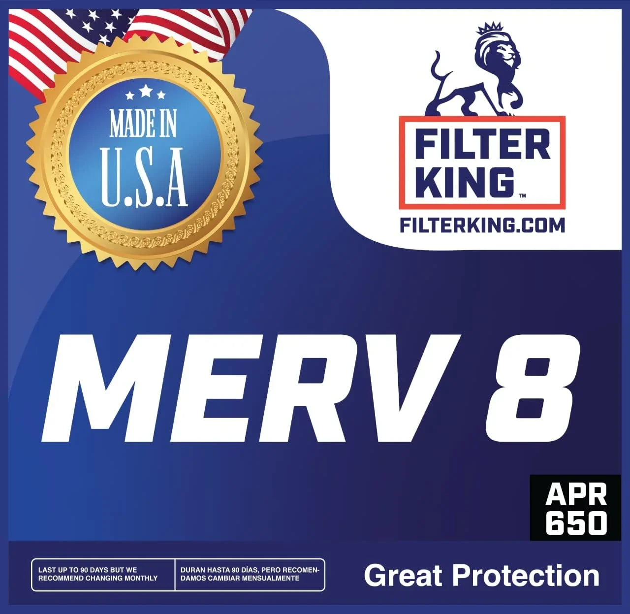 Filter King 26x23.5x1a Air Filter | 4-PACK | MERV 8 HVAC Pleated A/C Furnace Filters | MADE IN USA | Actual Size: 26 x 23.5 x .75"