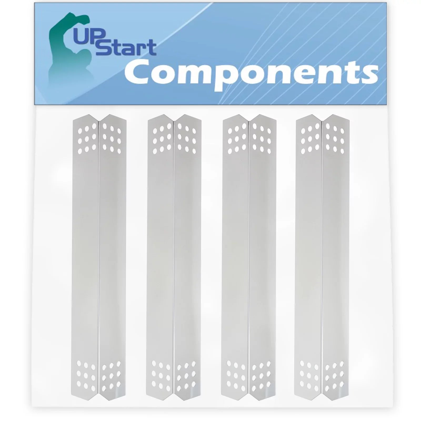 4-Pack BBQ Grill Heat Shield Plate Tent Replacement Parts for Nex 720-0336B - Suitable Barbeque Stainless Steel Flame Tamer, Guard, Deflector, Flavorizer Bar, Vaporizer Bar, Burner Coating 16 1/8"