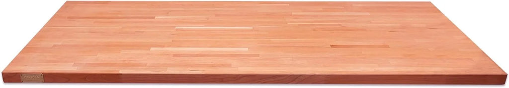 Butcher Block Counter Top, Grown Cherry Solid Hardwood Countertop, Wood Slabs For Kitchen, Reversible, Both Side Polished, Prefinished With Food-Safe Oil, 1.5" Thickness, 18" L X 25" W