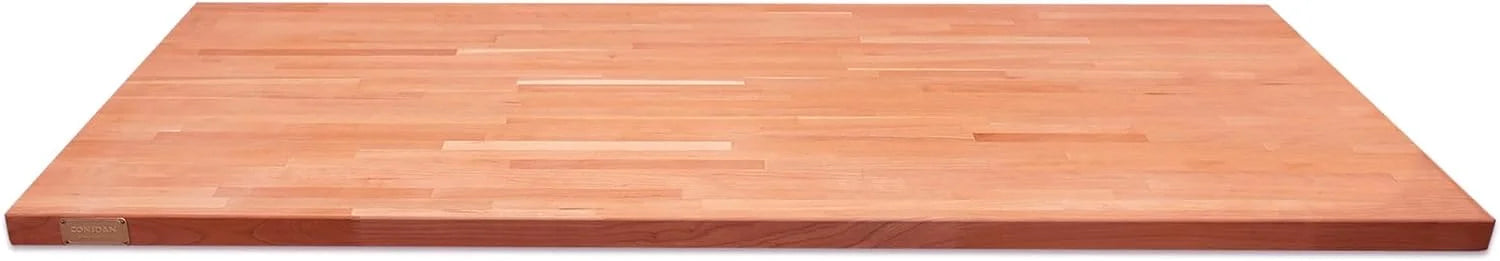Butcher Block Counter Top, Grown Cherry Solid Hardwood Countertop, Wood Slabs For Kitchen, Reversible, Both Side Polished, Prefinished With Food-Safe Oil, 1.5" Thickness, 18" L X 25" W