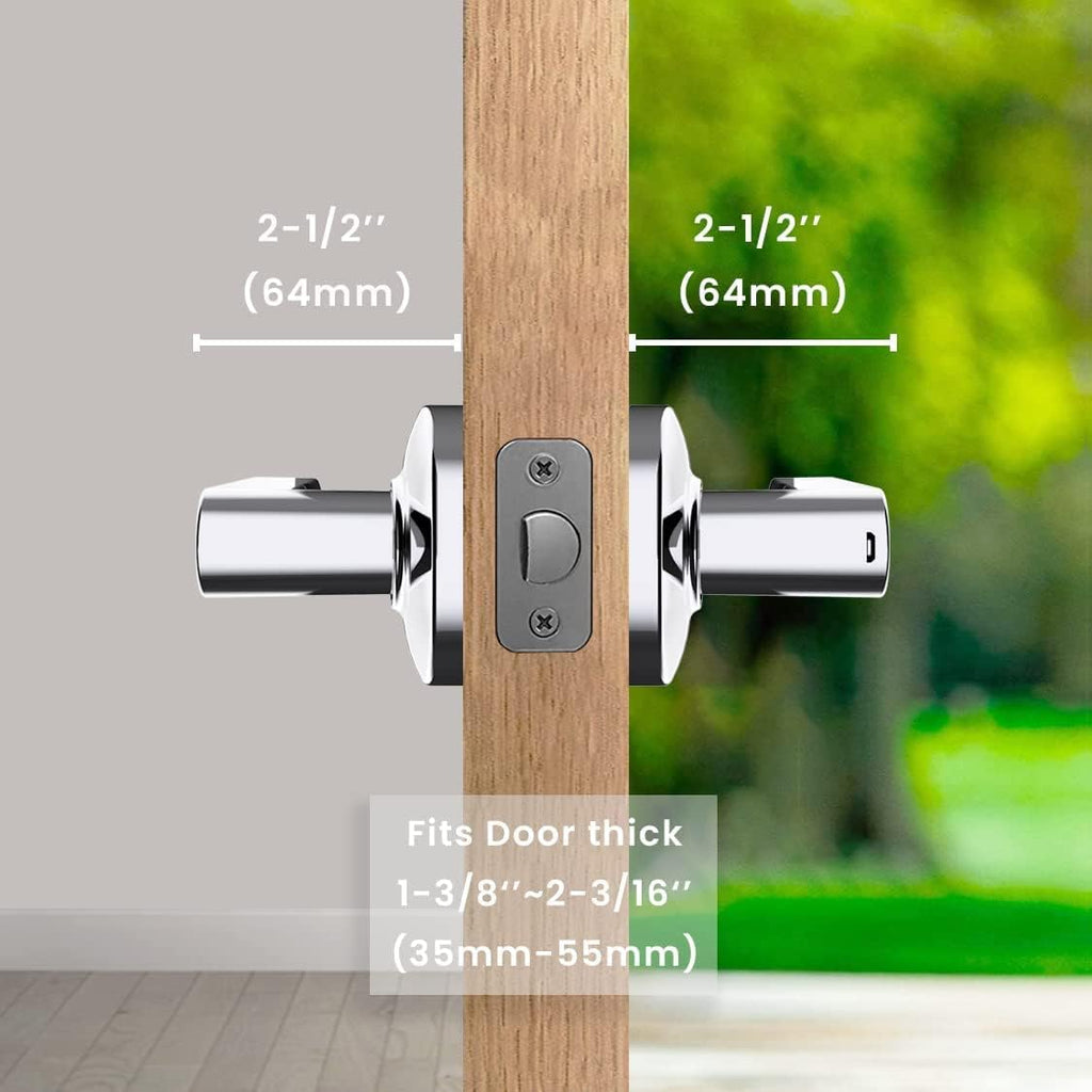 Smart Door Handle by GOURE, Fingerprint Door Lock with Keypads Password, Tuya App and Backup Keys, Easy to Install Optimal Suited for Office, Airbnb, Home [2024 New Upgrade]