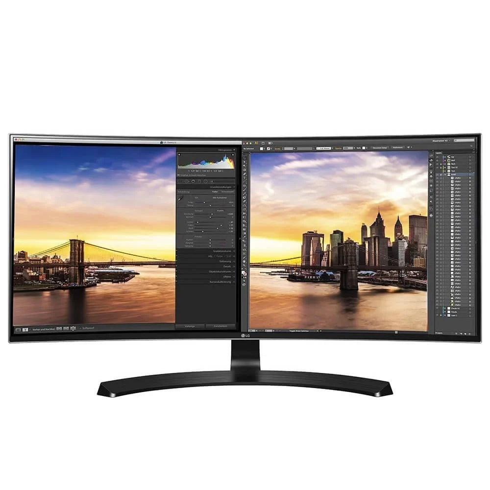 Refurbished 34" LG 34UC88 Curved Monitor Dual HDMI 3440x1440 Ultrawide 21:9 LED IPS LCD
