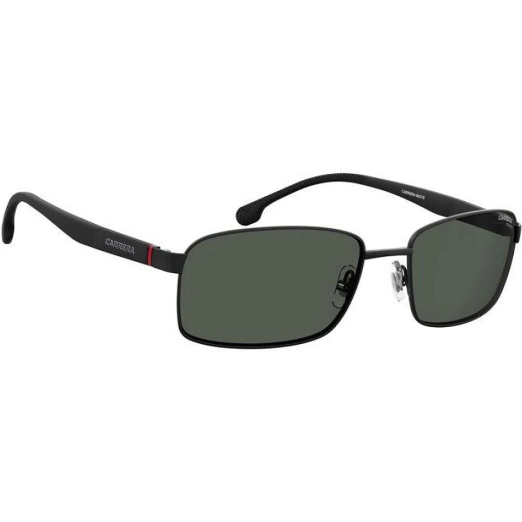Carrera Men's 8037/S Rectangular Sunglasses, Black/Polarized Gray, 58mm, 18mm