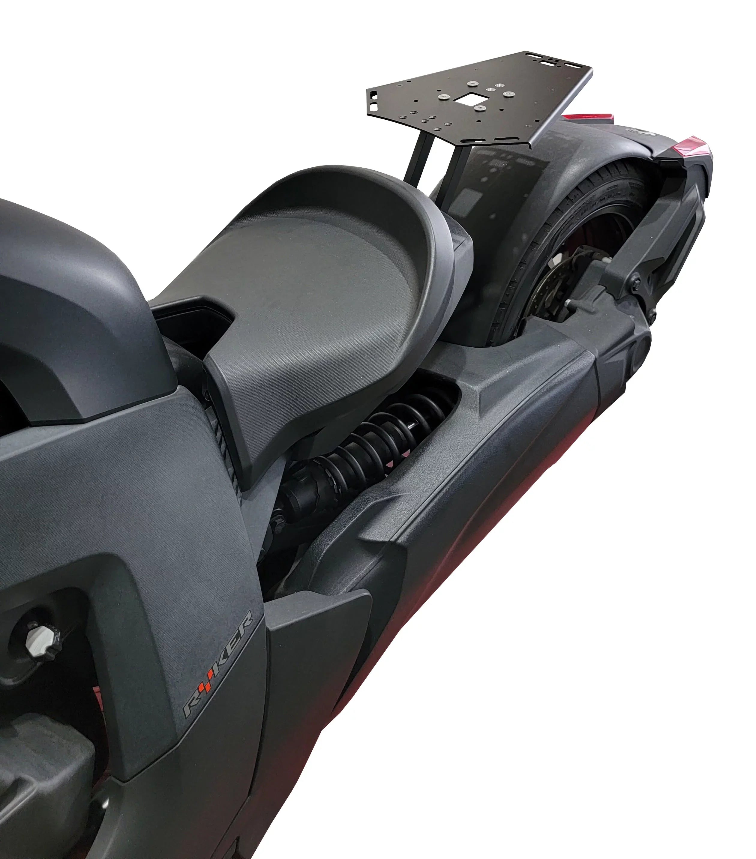 Can Am Ryker Luggage Rack Black Large Shad Cases Kit installed NO MAX MOUNT NEEDED.