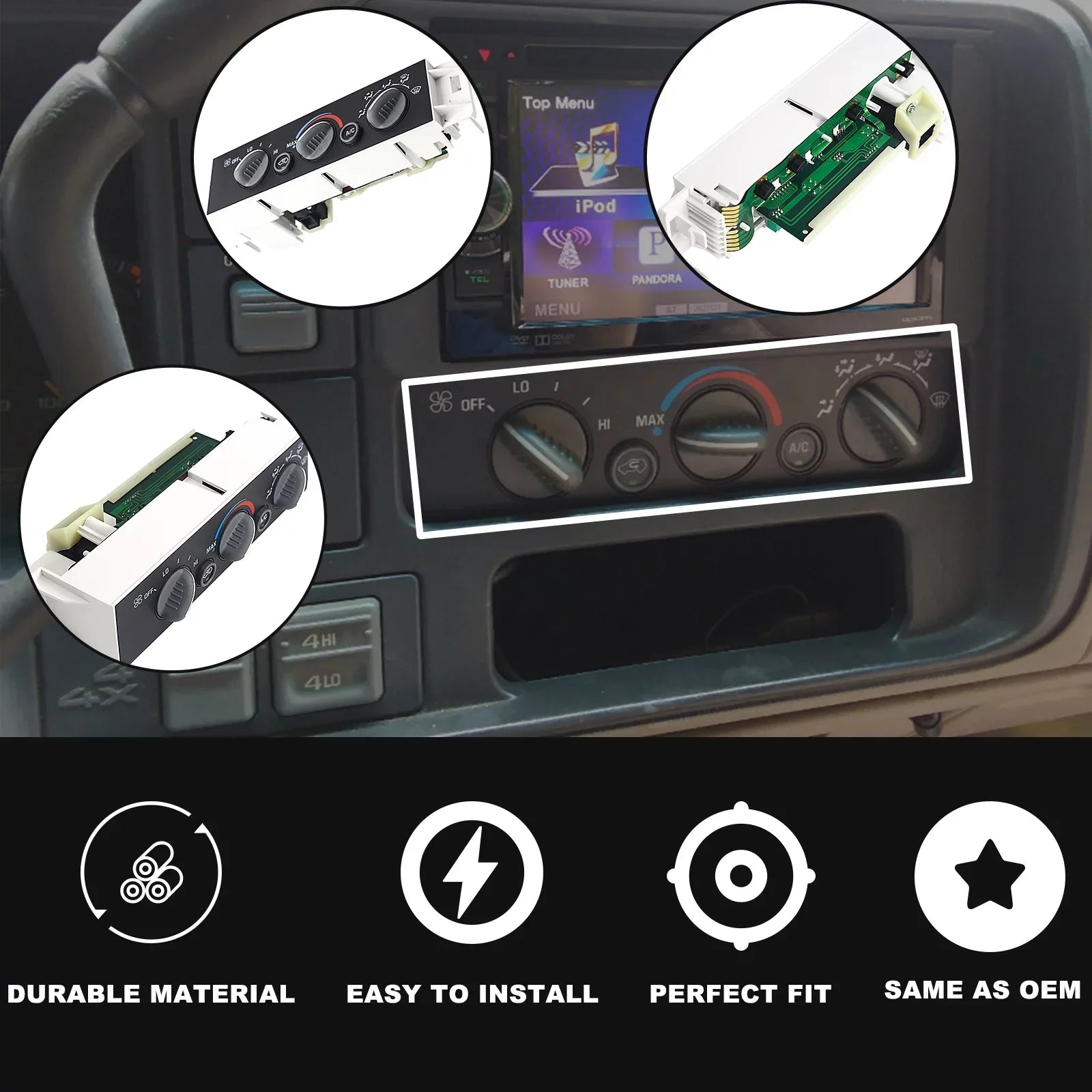 HVAC Heater Climate Control Module Matching with Chevy, Cadillac, GMC Escalade, C1500, C2500, C3500, K1500, K2500 Suburban, C3500HD, Tahoe Control Panel - 16231175, 16238895