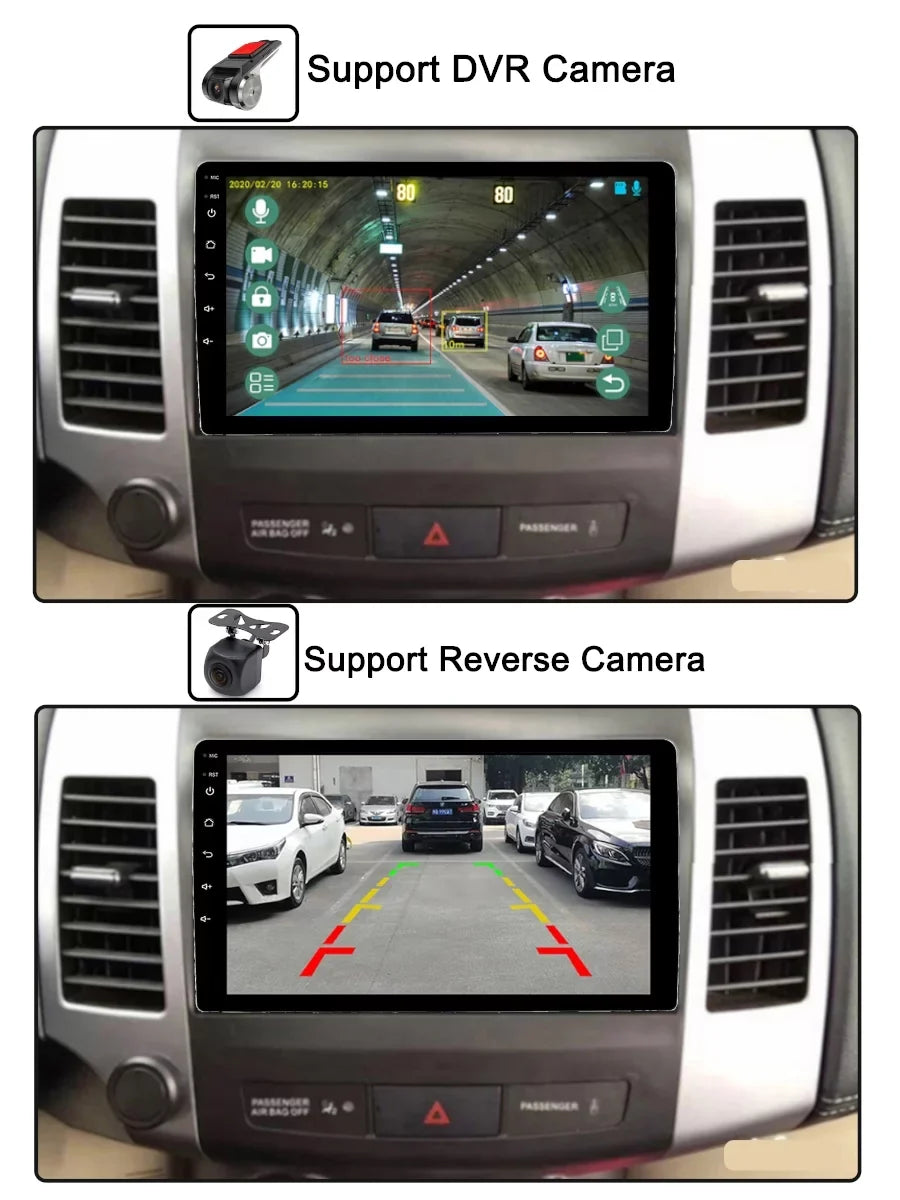Carplay Android Auto Car Radio GPS Navgation For Mitsubishi Outlander 2 CW0W 2005 - 2013 Android Screen Multimedia Player