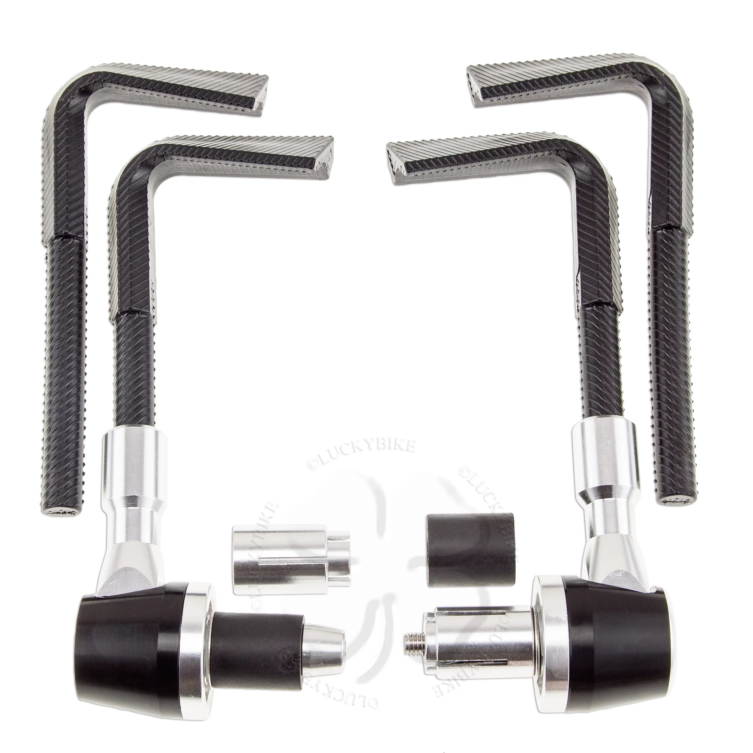 Silver Lever Guard 7/8" & 6mm CNC Race Universal Hand Block PVC Bar End
