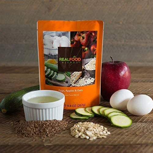 Real Food Blends - Eggs, Apples & Oats - Meals for Tube Fed People - 9.4 Oz Pouch (Pack of 12)