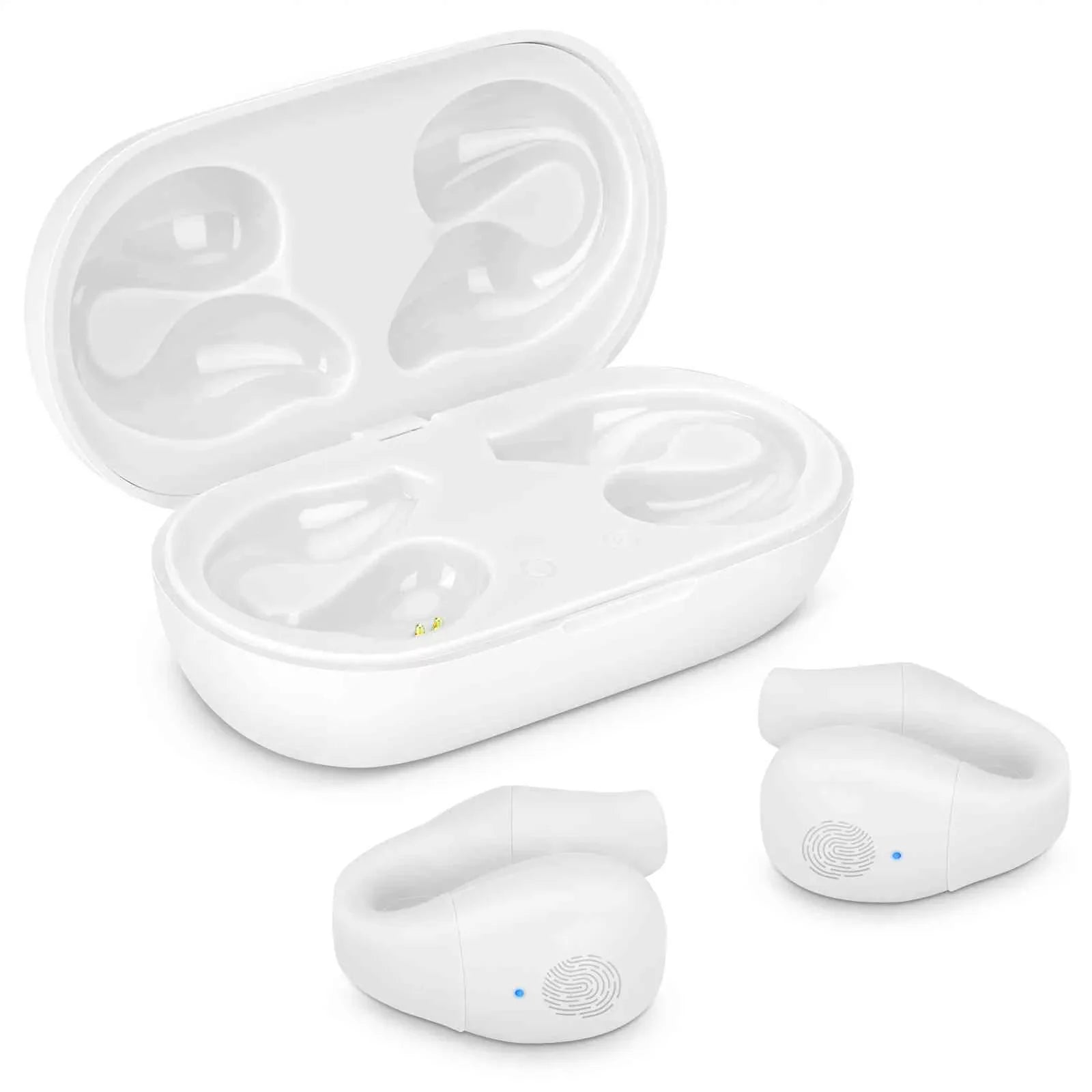 UrbanX QC3 True Wireless Earbuds Bluetooth Headphones Touch Control with Charging Case Stereo Earphones in-Ear Built-in Mic Headset Premium Deep Bass for ZTE Axon 30 Pro 5G - White