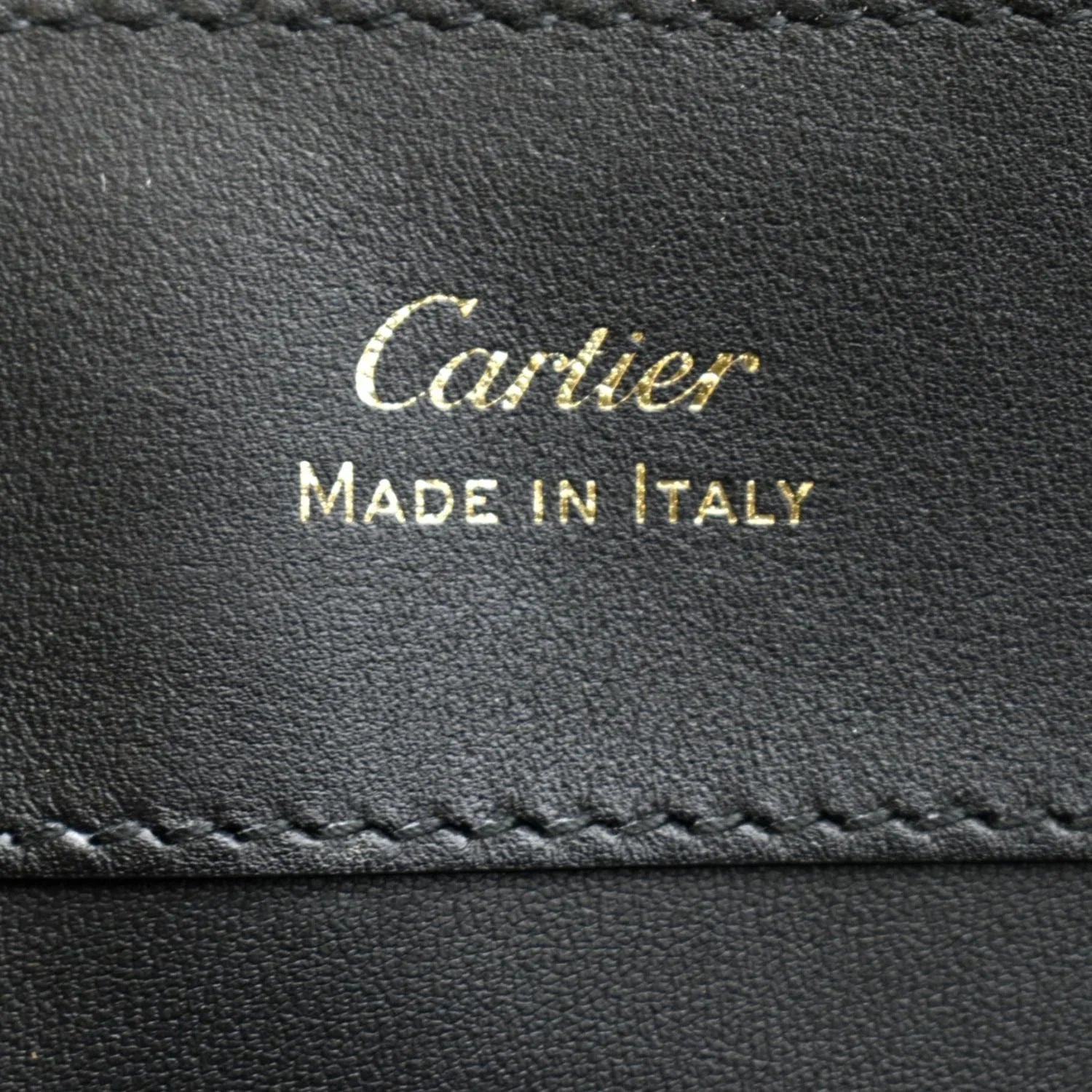 Pre-owned CARTIER Guirlande Mini Calfskin Leather Top Handle Satchel Bag Black