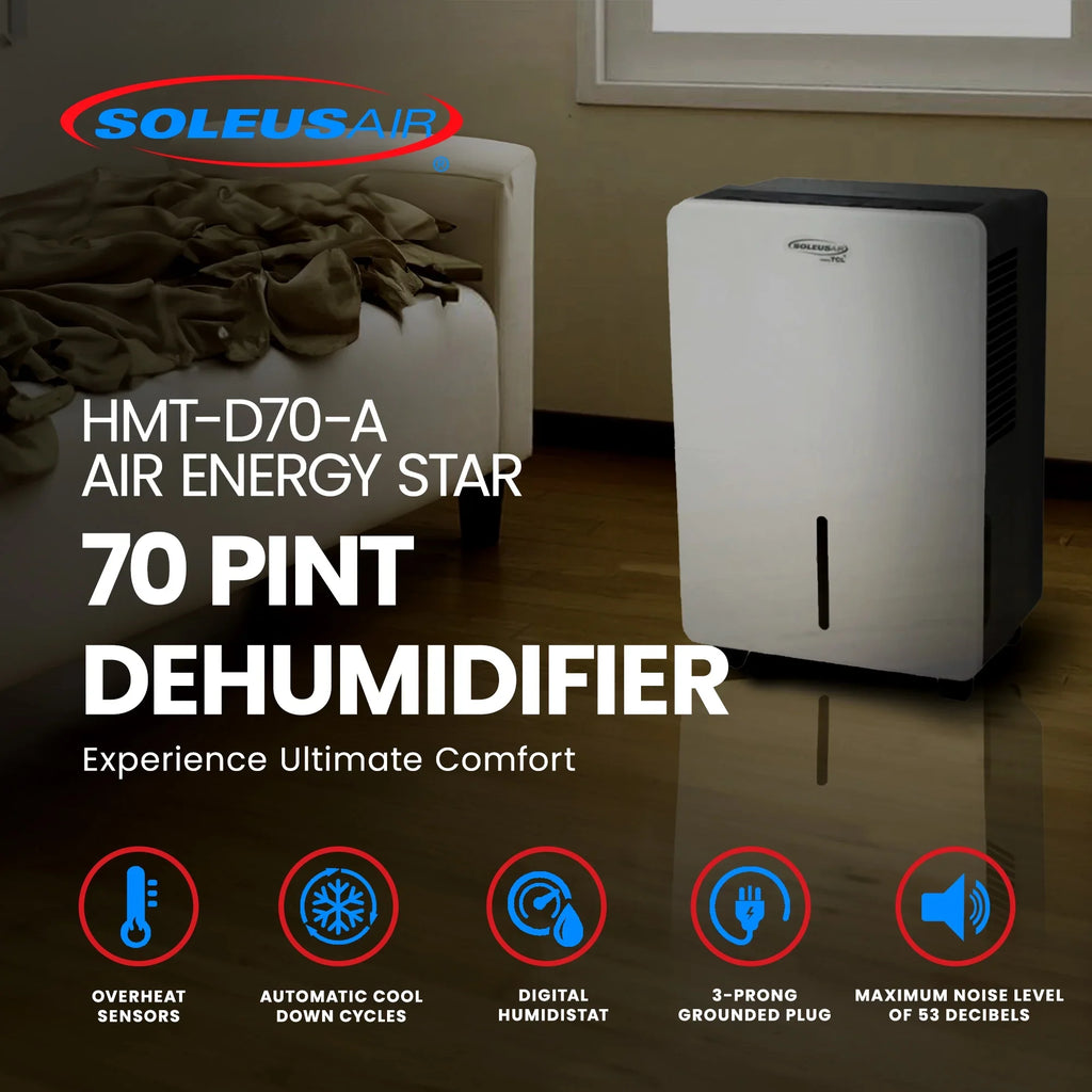 Restored SoleusAir HMT-D70-A Air Energy Star 70 Pint Dehumidifier (Refurbished)