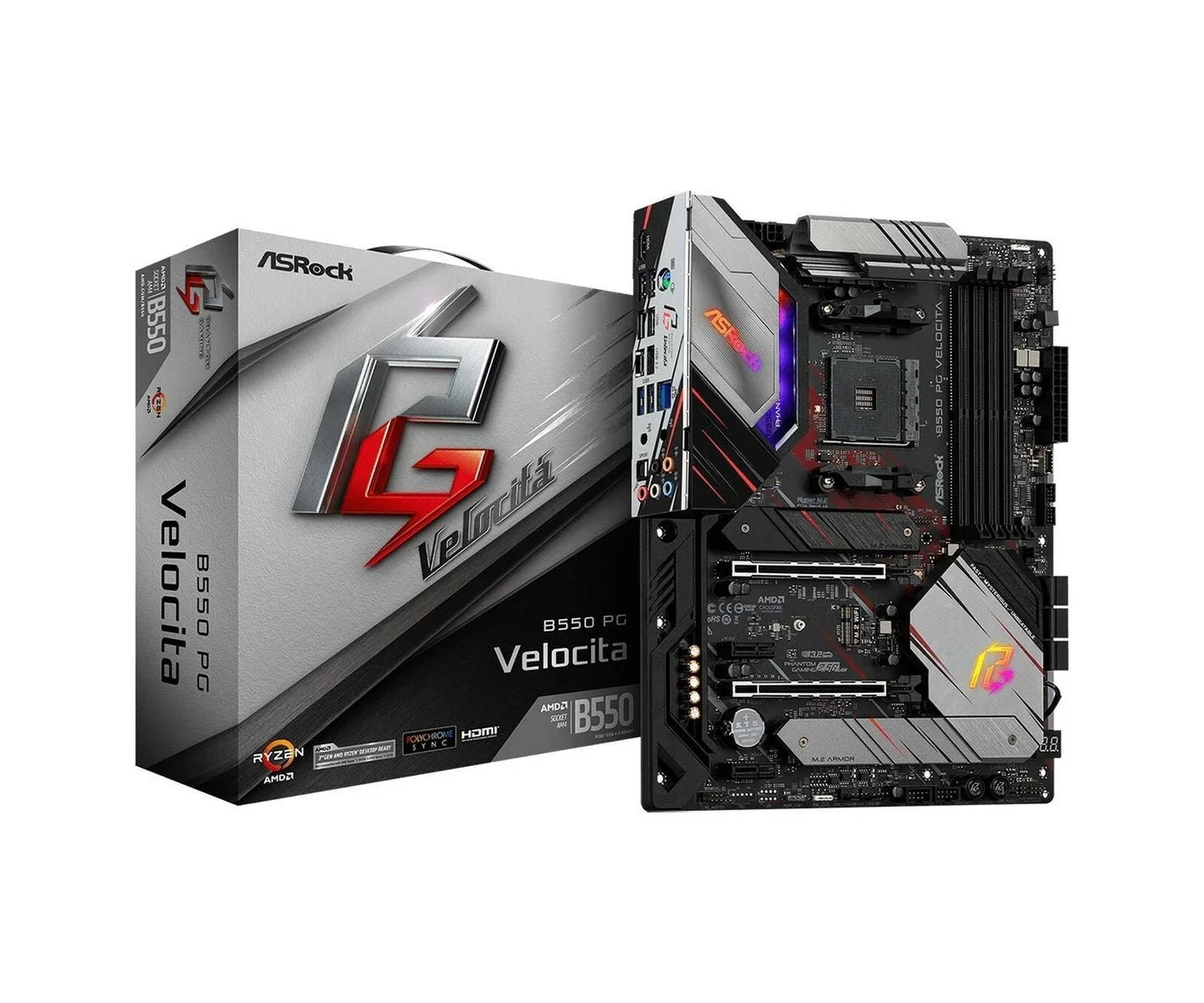 ASRock B550 PG Velocita Supports 3rd Gen AMD AM4 Ryzen/Future AMD Ryzen Proce...