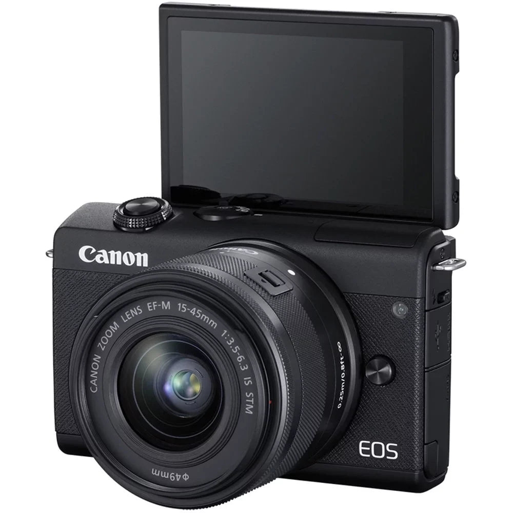 Canon EOS M200 Black Mirrorless Digital Camera with 15-45mm Lens (3699C009) (New) + More