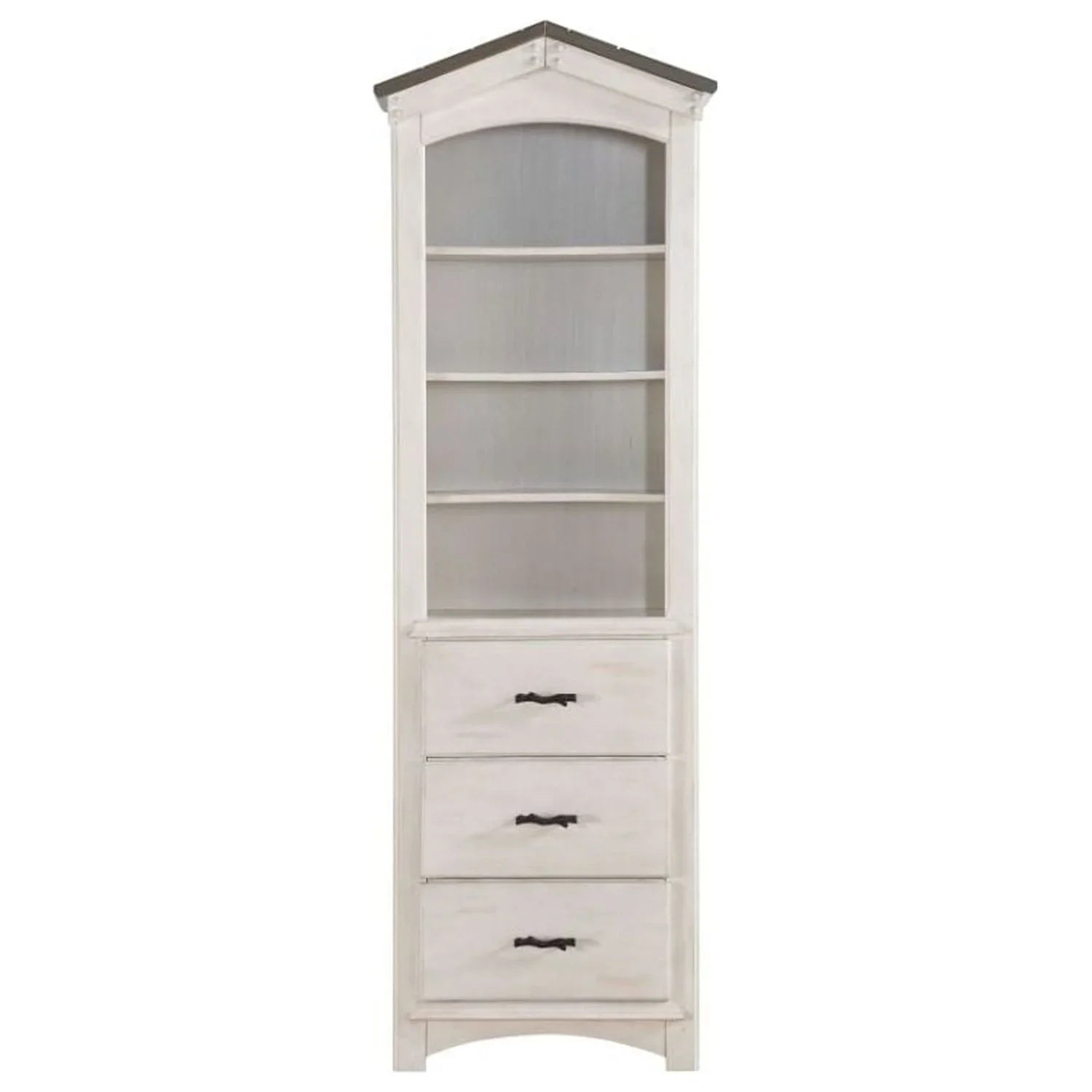ACME Tree House Bookcase Cabinet in Climate White and Washed Gray