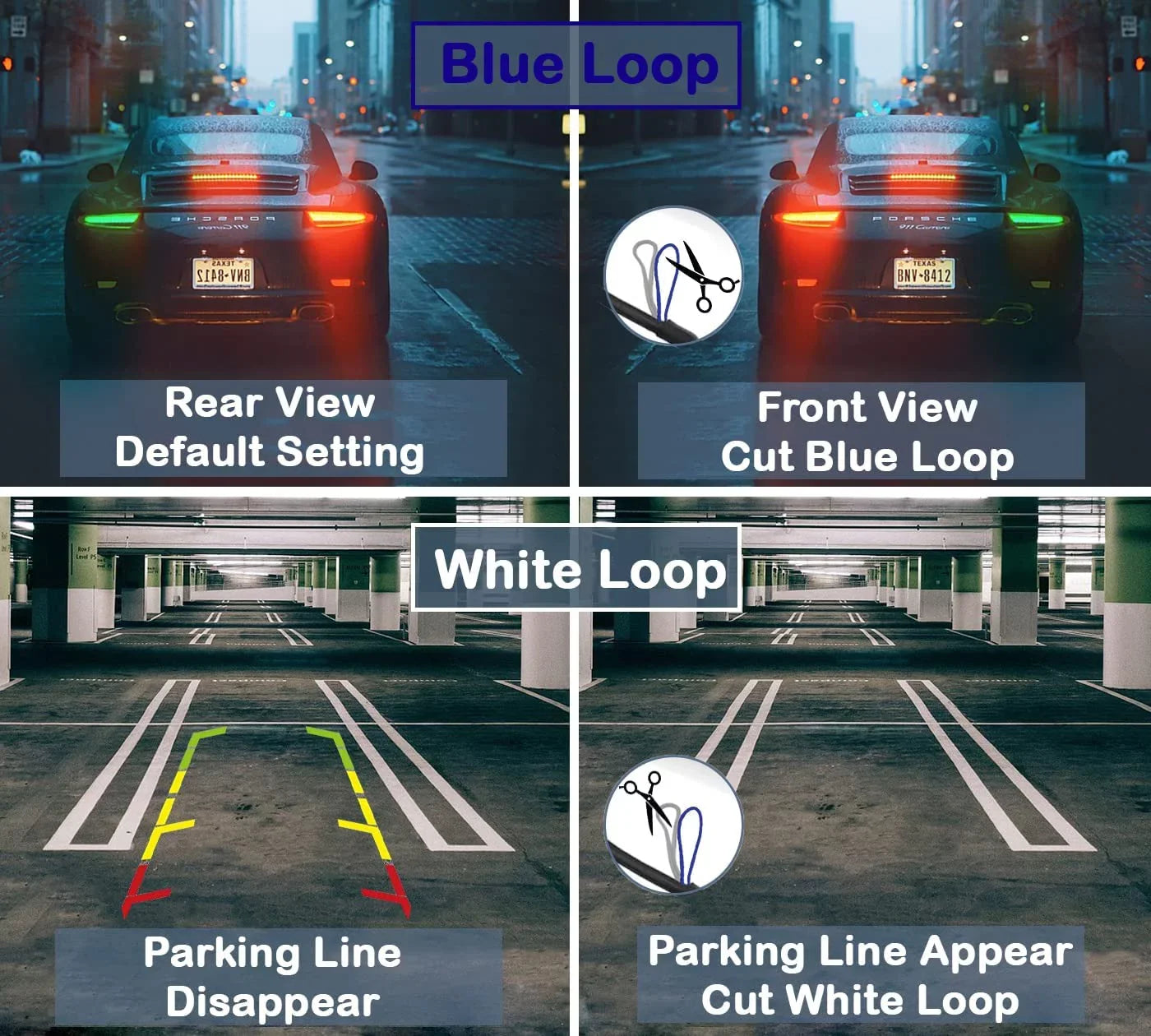CAM122 Backup Camera Frame License Plate HD Night Vision Rear View 170° Angle Waterproof Fitting with Jensen Car Radio CAR110W CAR710 CAR710X CAR8000 CAR910W CAR910X CDR7011 CM901MIR CMR2720