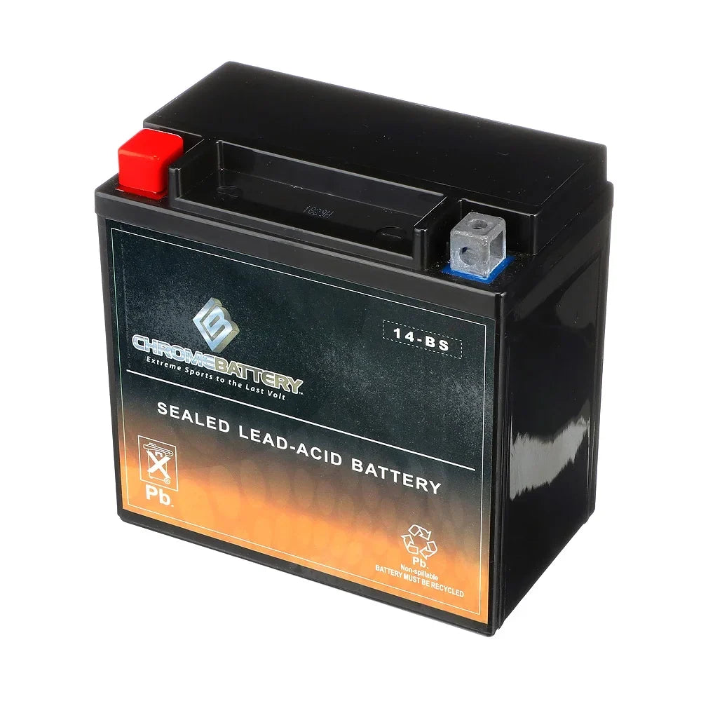 Chrome Battery YTX14-BS (14-BS 12 Volt,12 Ah, 200 CCA) Motorcycle Battery for Honda 1100cc Vt1100c, C3, T Shadow (spirit, Aero, A. C. E. Tourer) 2003