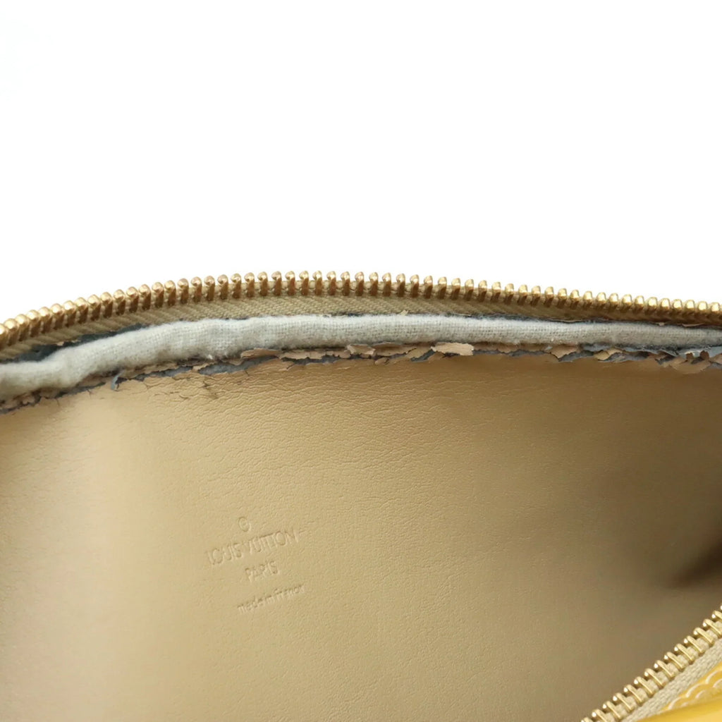 Pre-Owned LOUIS VUITTON Monogram Vernis Bedford Handbag Enamel Leather Beige Yellow M91006 (Fair)