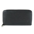 Pre-Owned Louis Vuitton LOUIS VUITTON Round Zipper Long Wallet Epi Zippy Leather Black Silver Unisex (Good)