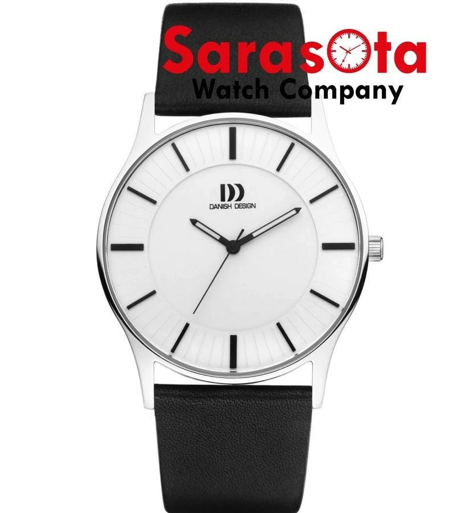 Danish Design IQ12Q1006 White Dial Stainless Steel Black Leather Men's Watch