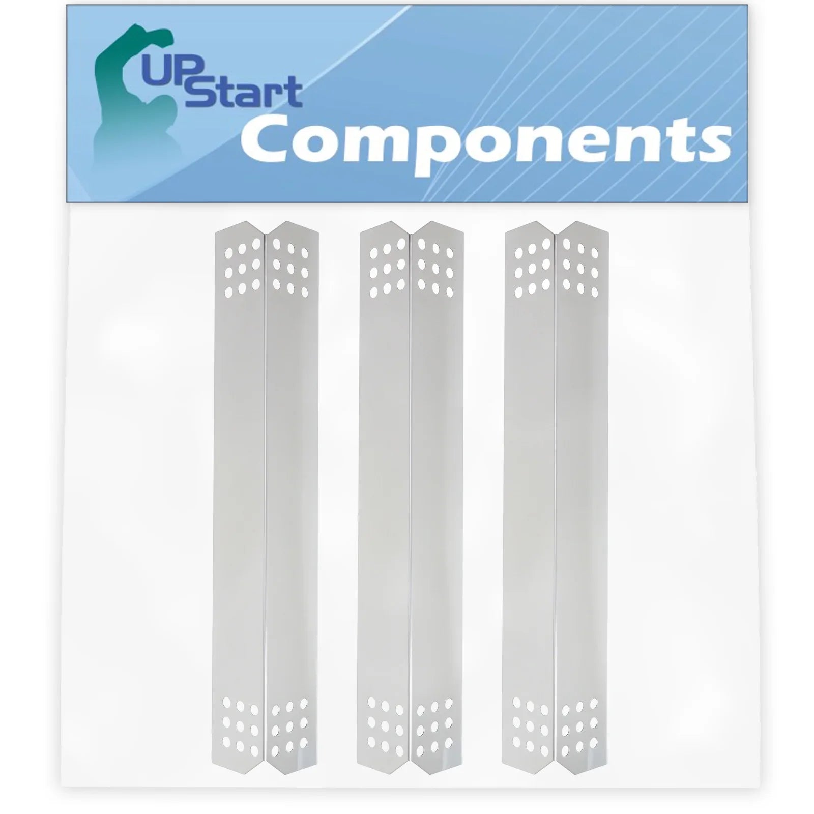 3-Pack BBQ Grill Heat Shield Plate Tent Replacement Parts for Kitchenaid 720-0733 - Old - Fitting Barbeque Stainless Steel Flame Tamer, Flavorizer Bar, Vaporizer Bar, Burner Protection 16 1/8"
