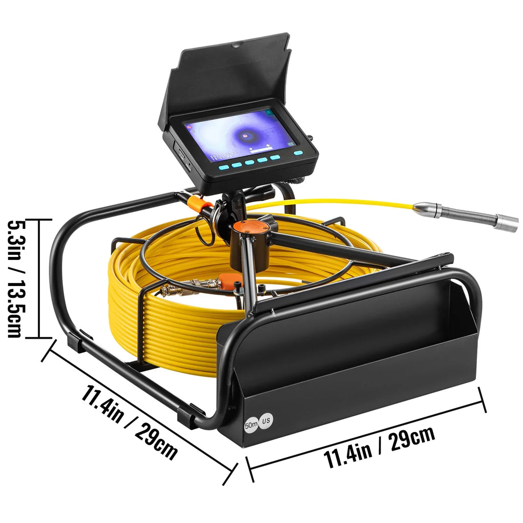 SKYSHALO Sewer Camera 164FT Cable Pipeline Inspection Camera 4.3 Inch TFT LCD Monitor Pipe Camera Screen Waterproof IP68 Duct Inspection Camera with 6PCS LEDs 8500MAH Lithium Battery, DVR Function